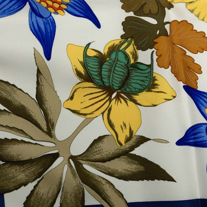 Hermes Carre 90 Fleurs D'hellade Hellas Scarf White Blue Multicolor Silk — view 4