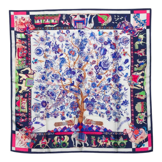 Hermes Carre 90 Fantaisies Indiennes Dazzling India Scarf Multicolor Silk