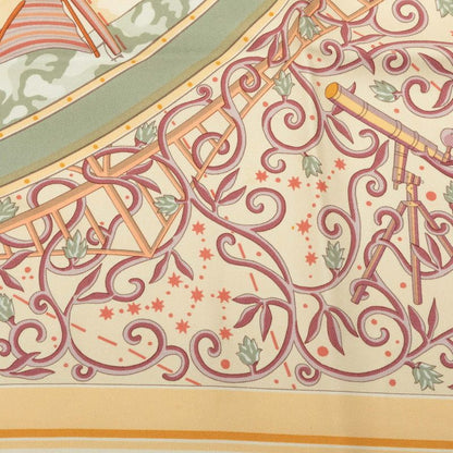 Hermes Carre 90 World Map Scarf Green Beige Silk — view 4