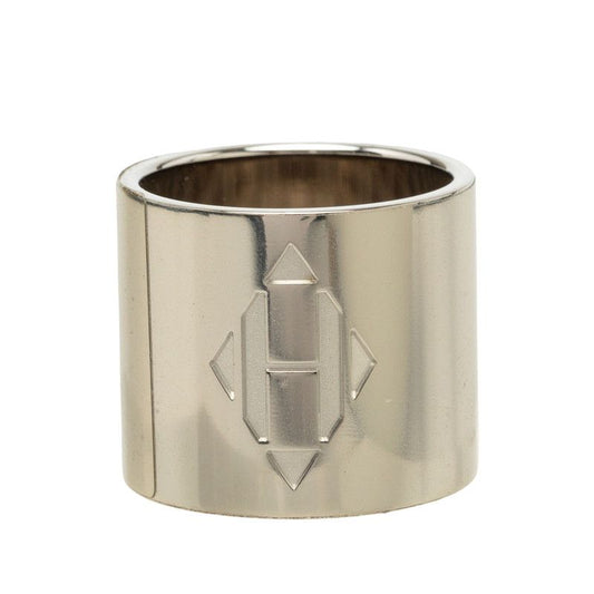 Hermes H Dearman Scarf Ring Silver Metal