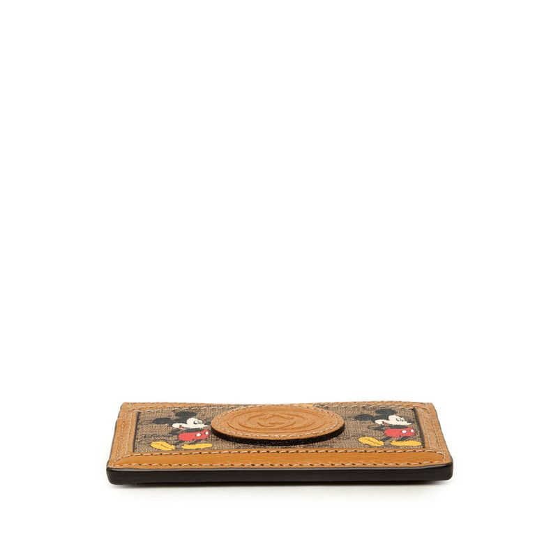 Gucci Disney Mickey Mouse Micro GG Card Case Brown Leather — view 3