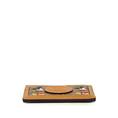 Gucci Disney Mickey Mouse Micro GG Card Case Brown Leather — view 3