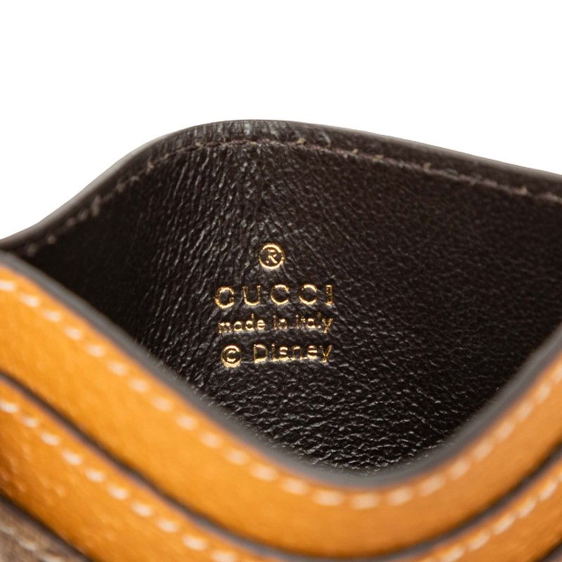 Gucci Disney Mickey Mouse Micro GG Card Case Brown Leather — view 5