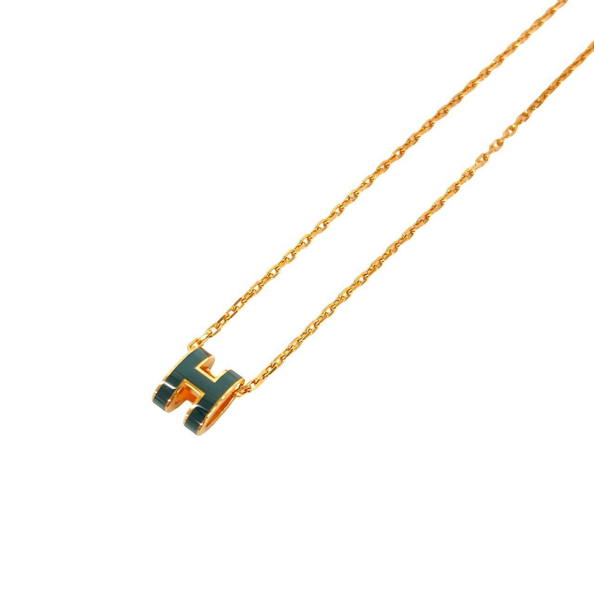 Hermes Mini Pop H Necklace Chain Pendant Black Pink Gold — view 4