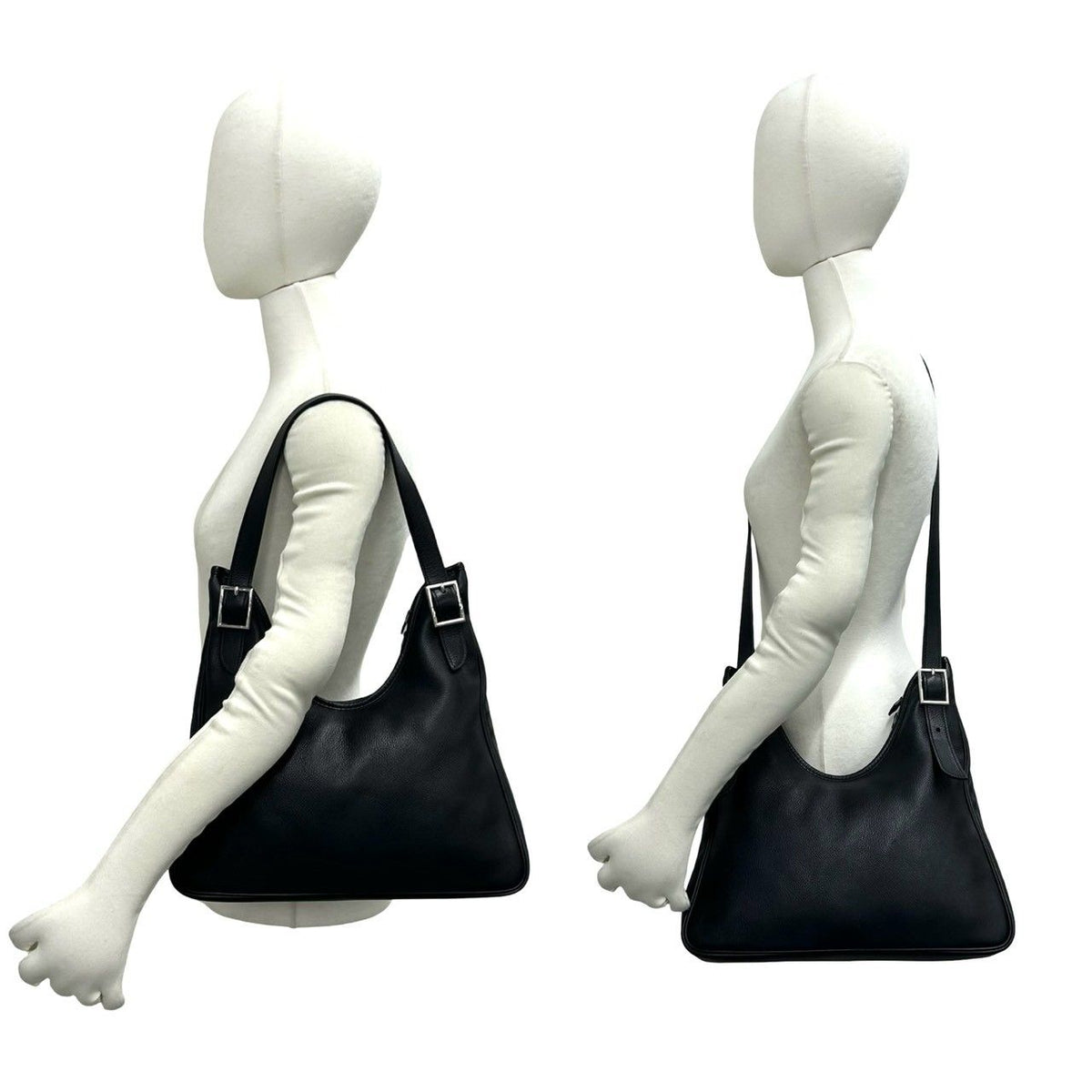 Hermes Masai Cut Taurillon Clemence Leather Shoulder Bag Black — view 2