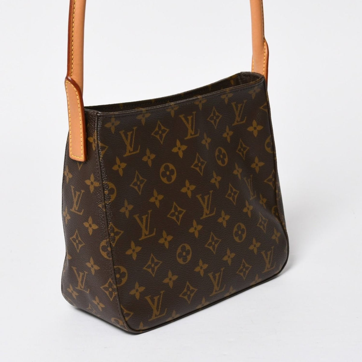 Louis Vuitton Looping MM Bag Monogram Leather Brown Gold — view 3