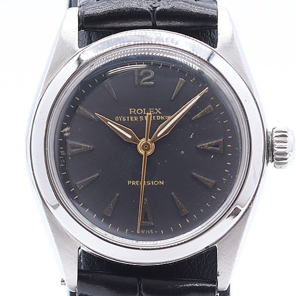 Rolex Oyster Speed King SS Manual Wind Black Dial Watch