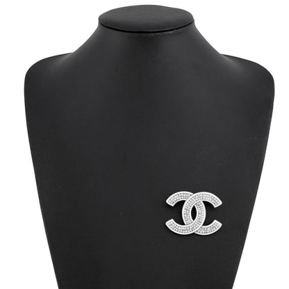 Chanel Brooch CC Logo Metal Rhinestone Enamel C Cahnel — view 4