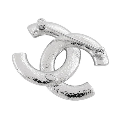 Chanel Brooch CC Logo Metal Rhinestone Enamel C Cahnel — view 3