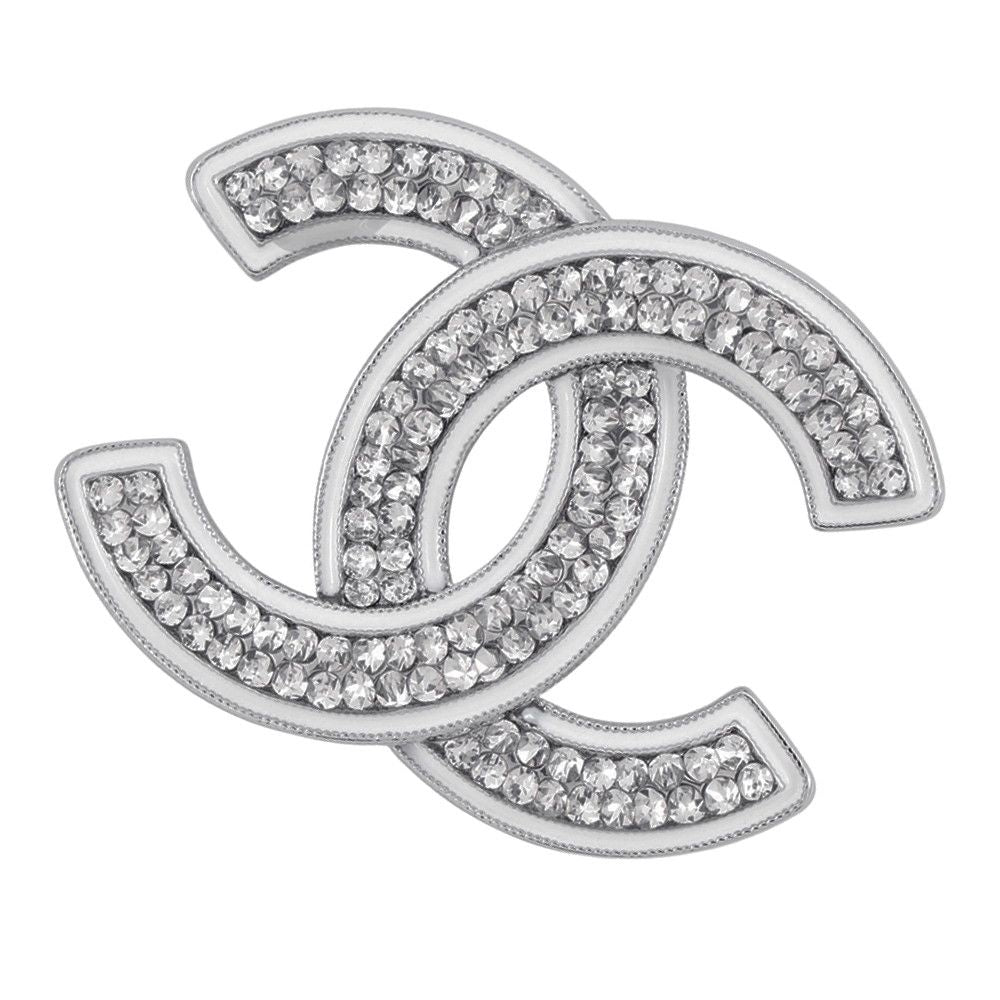 Chanel Brooch CC Logo Metal Rhinestone Enamel C Cahnel