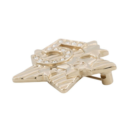 Chanel Brooch CC Logo No 5 Star Metal Rhinestone B Cahnel — view 2