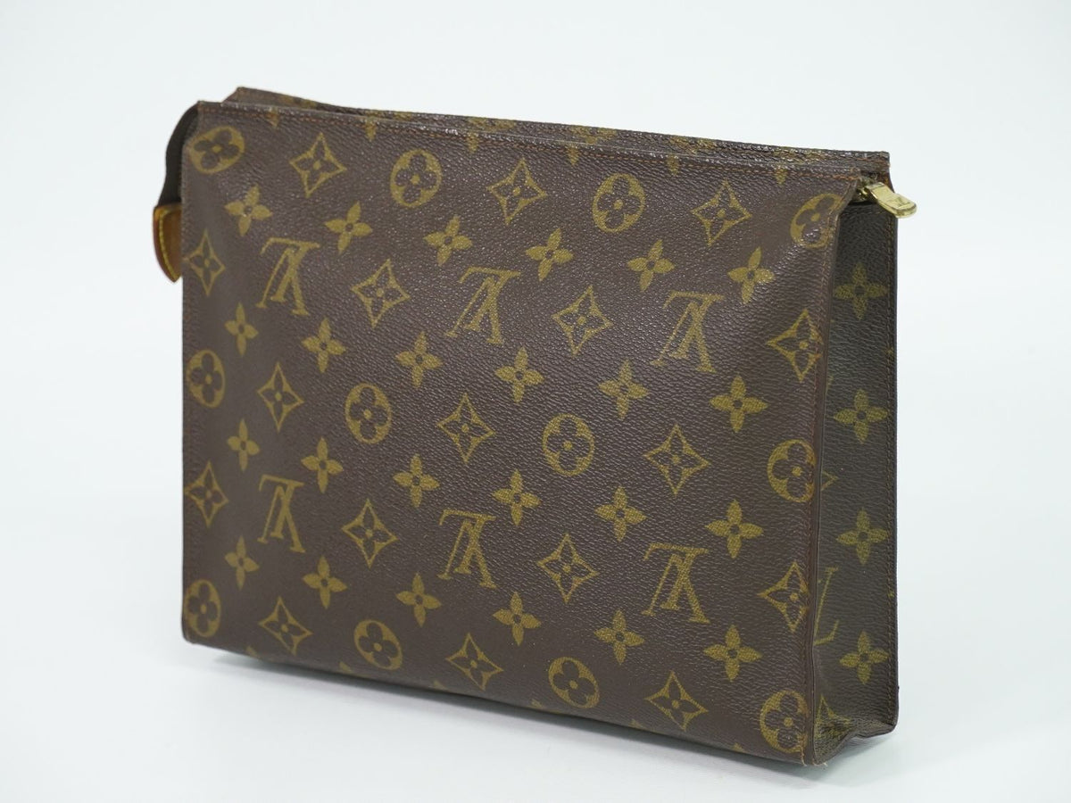 Louis Vuitton LV Poche Toilet 26 Monogram Pouch Clutch Brown — view 2