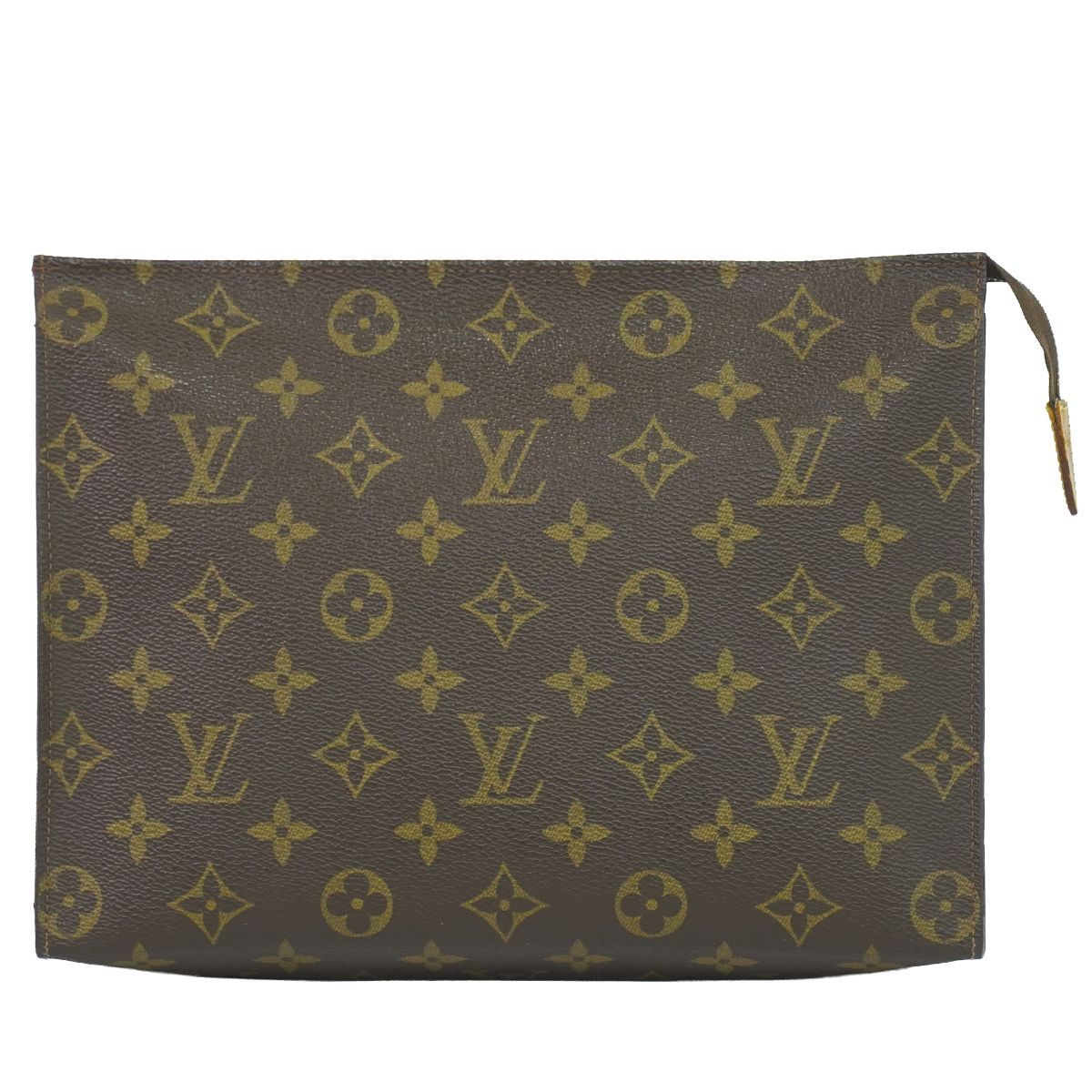 Louis Vuitton LV Poche Toilet 26 Monogram Pouch Clutch Brown