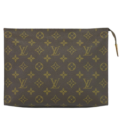 Louis Vuitton LV Poche Toilet 26 Monogram Pouch Clutch Brown