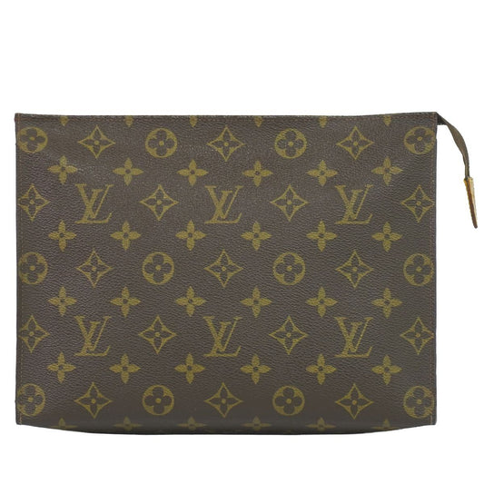 Louis Vuitton LV Poche Toilet 26 Monogram Pouch Clutch Brown