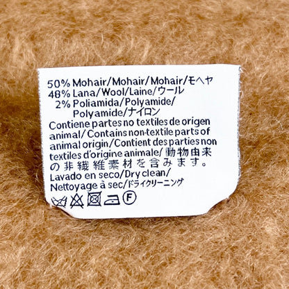 Loewe Mohair Wool Anagram Leather Patch Fringe Scarf Brown — view 7