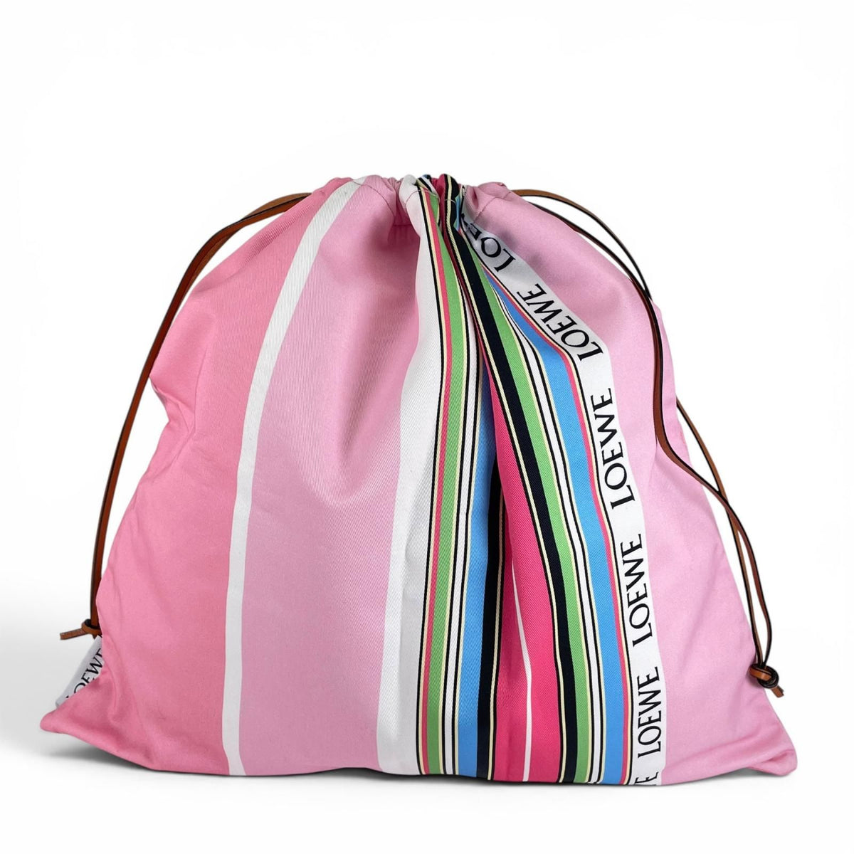 Loewe 329.51 Drawstring Pouch Striped Pattern Multicolor