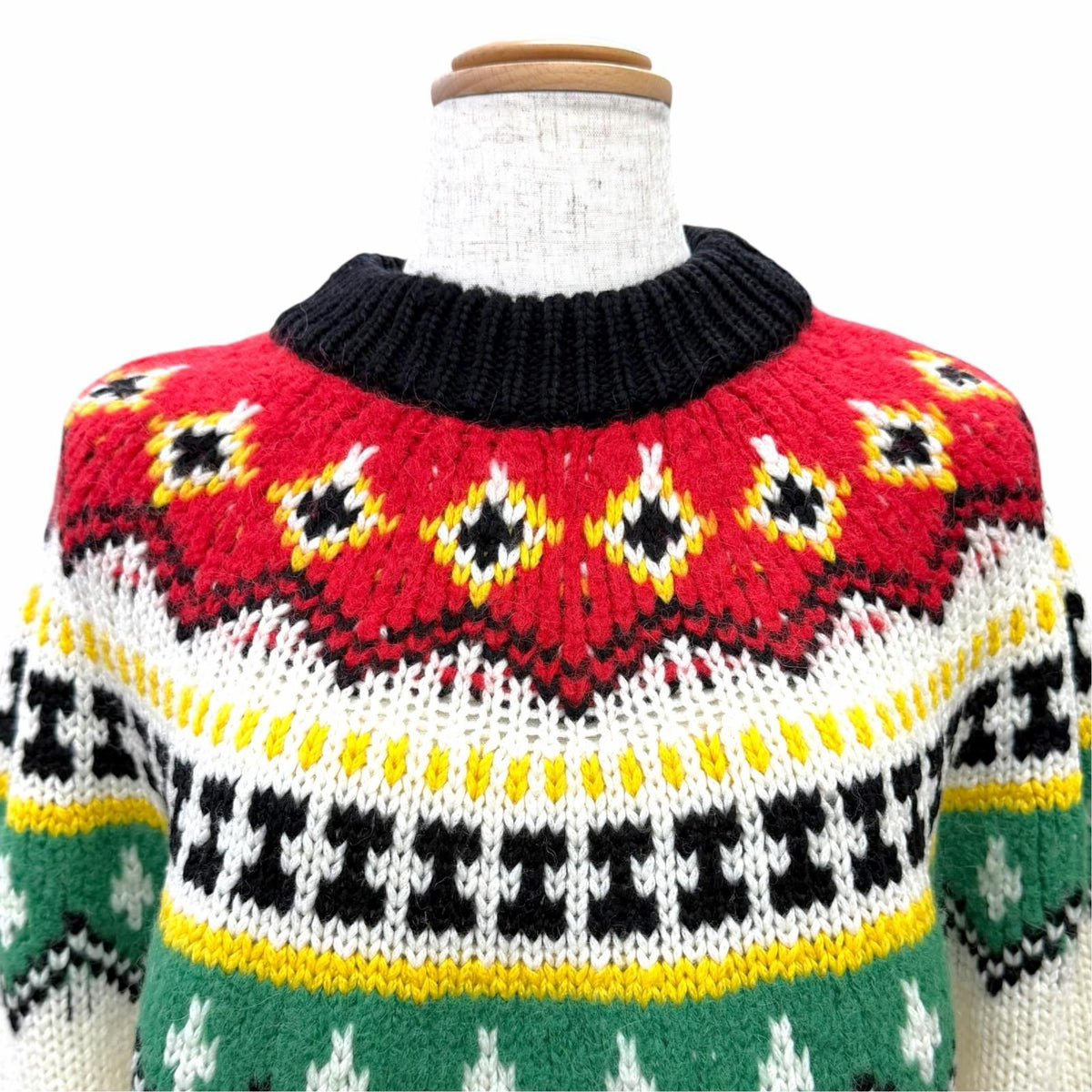 Moncler Grenoble Wool Logo Patch Nordic Long Sleeve Knit Sweater — view 2