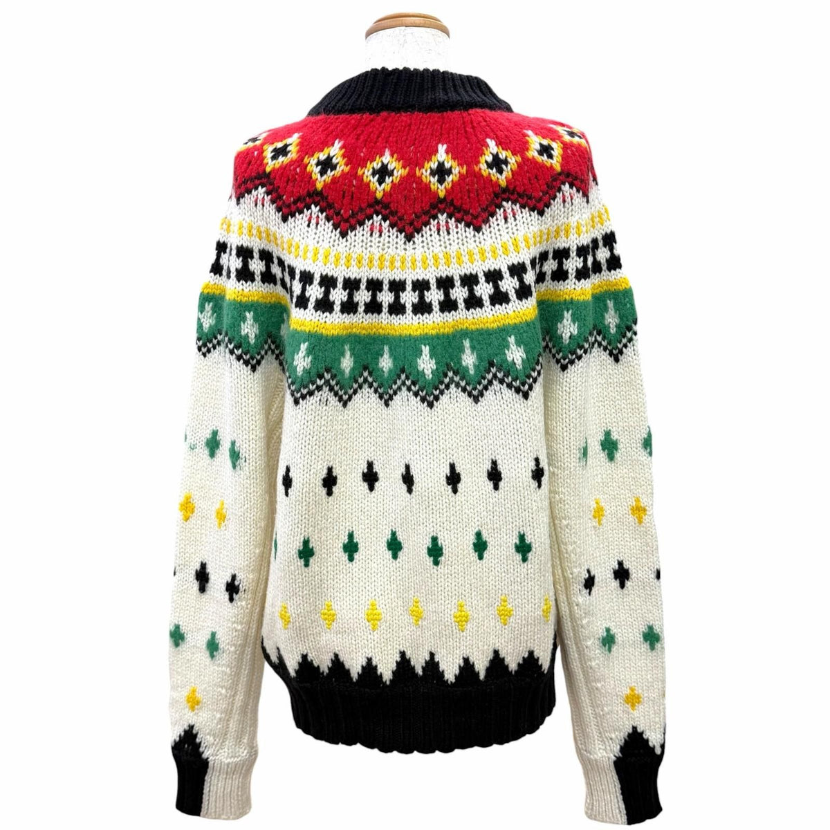 Moncler Grenoble Wool Logo Patch Nordic Long Sleeve Knit Sweater — view 4