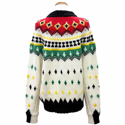 Moncler Grenoble Wool Logo Patch Nordic Long Sleeve Knit Sweater — view 4