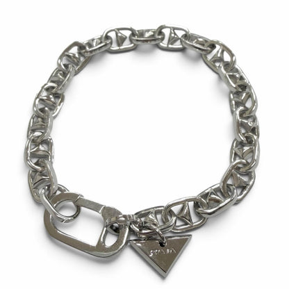 Prada Triangle Charm Chain Bracelet Silver