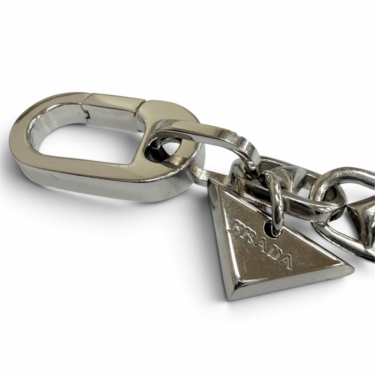 Prada Triangle Charm Chain Bracelet Silver — view 5