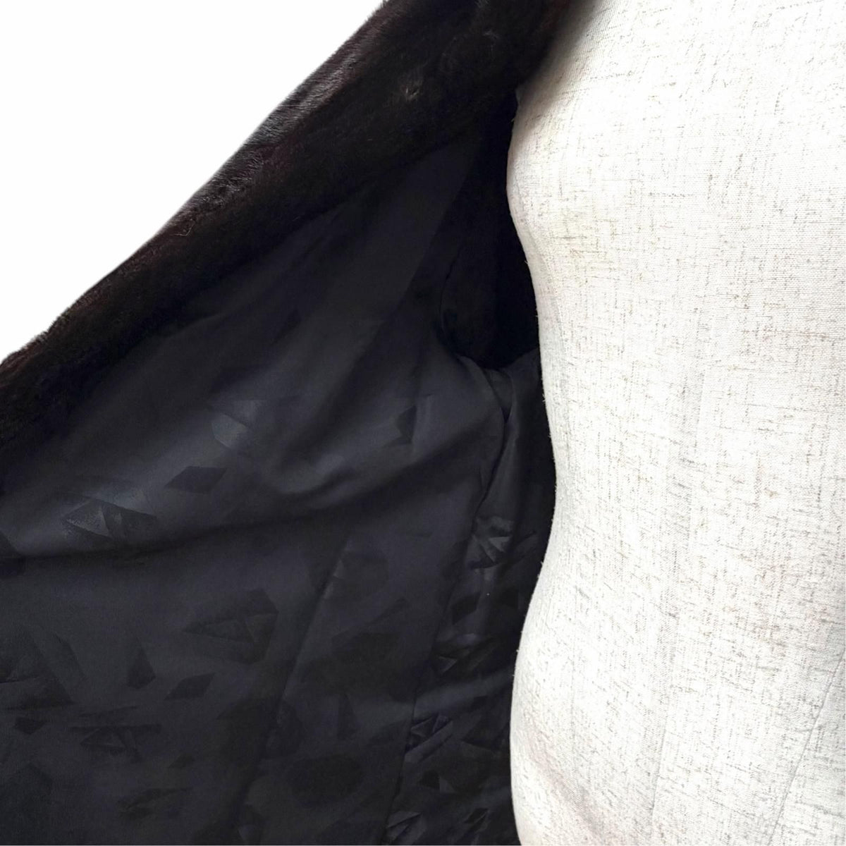 Dior Logo Gold Button Mink Long Fur Coat Black Gramma — view 5