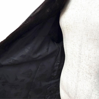 Dior Logo Gold Button Mink Long Fur Coat Black Gramma — view 5