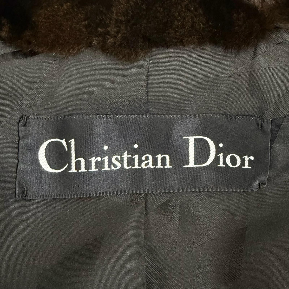Dior Logo Gold Button Mink Long Fur Coat Black Gramma — view 8
