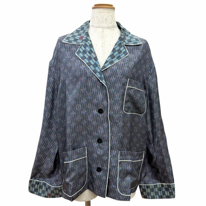 Louis Vuitton Silk 100% LV Buttoned 3D Monogram Print All Over Long Sleeve