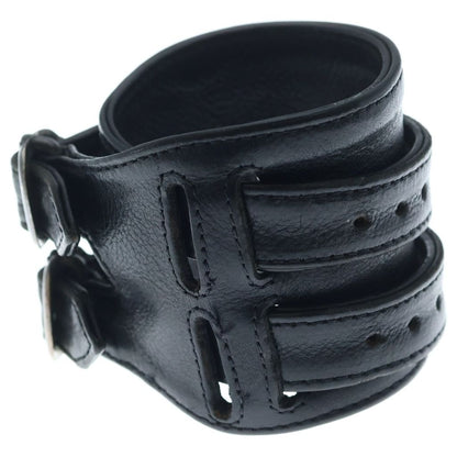 Chrome Hearts Double RR Rock'n'roll Gunslinger Leather Bracelet Black Silver — view 4