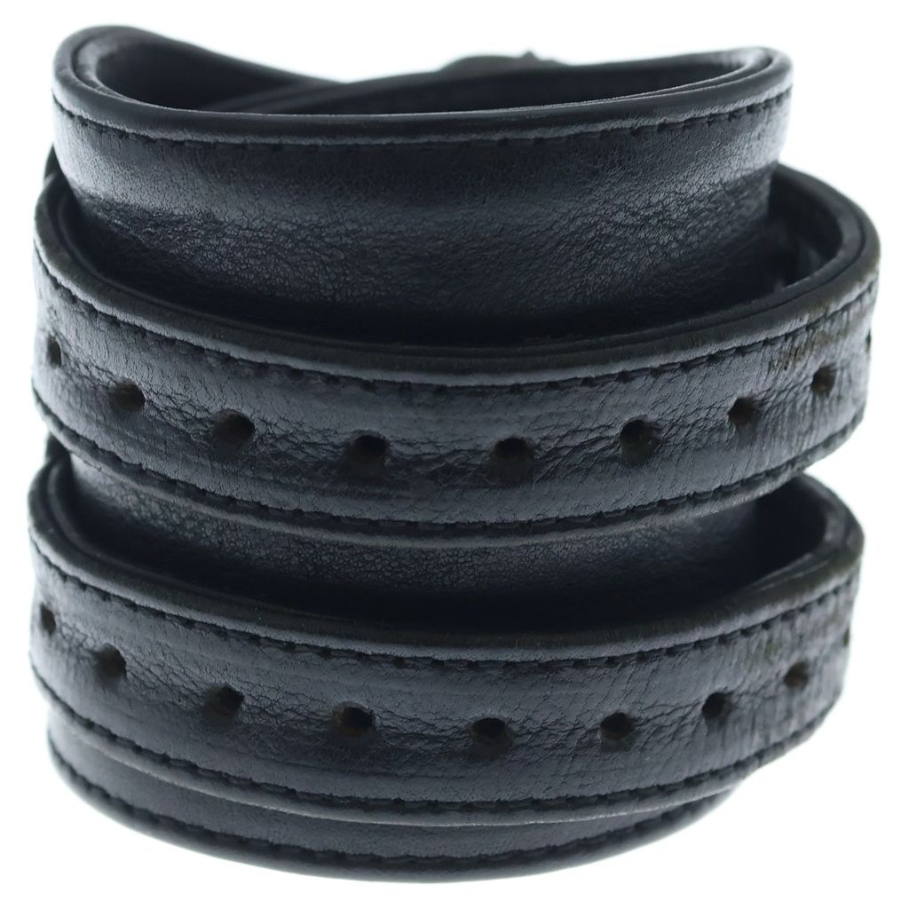 Chrome Hearts Double RR Rock'n'roll Gunslinger Leather Bracelet Black Silver — view 2