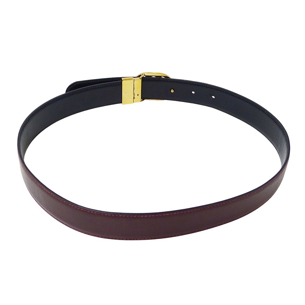 Gucci Belt Leather Bordeaux Black Reversible Simple — view 4