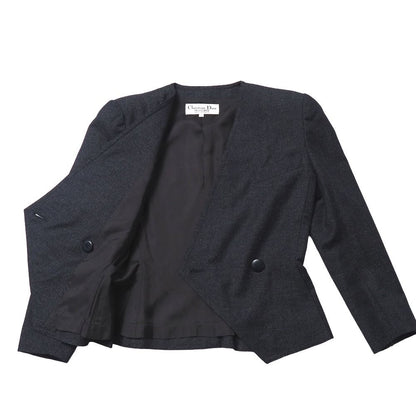 Dior Vintage Skirt Suit Collarless Jacket Pencil — view 4