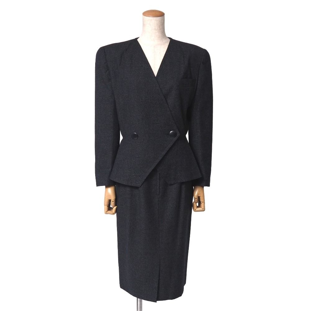 Dior Vintage Skirt Suit Collarless Jacket Pencil