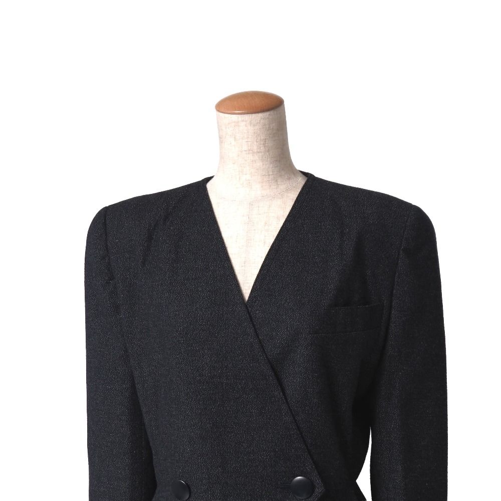 Dior Vintage Skirt Suit Collarless Jacket Pencil — view 3