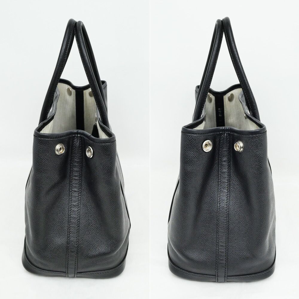 Hermes Garden Party TPM 30 Black Epsom Leather Hand Tote Bag — view 6