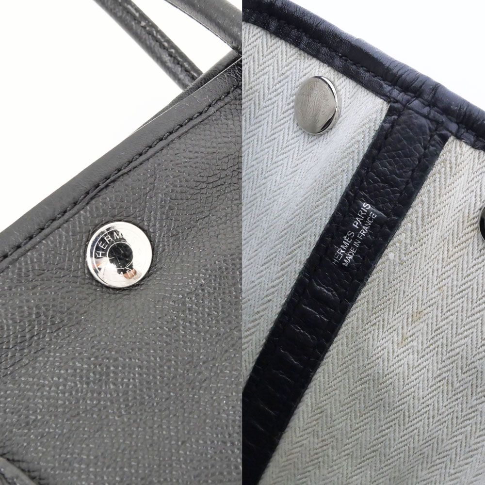 Hermes Garden Party TPM 30 Black Epsom Leather Hand Tote Bag — view 8