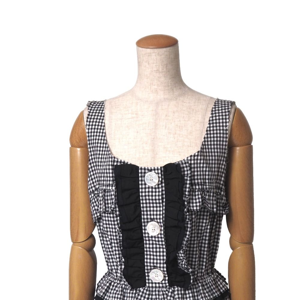 Miu Miu Dress Gingham Check Cutoff — view 2