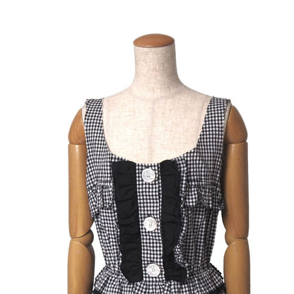 Miu Miu Dress Gingham Check Cutoff — view 2
