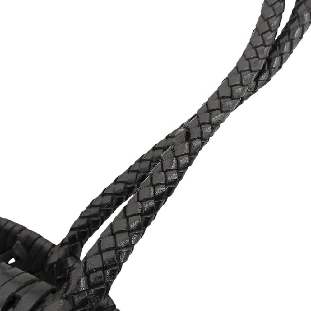 Max Mara Weekend Woven Leather Tote Bag Shoulder Braid Black — view 4