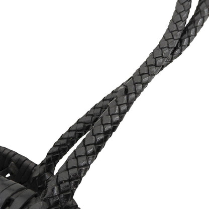 Max Mara Weekend Woven Leather Tote Bag Shoulder Braid Black — view 4
