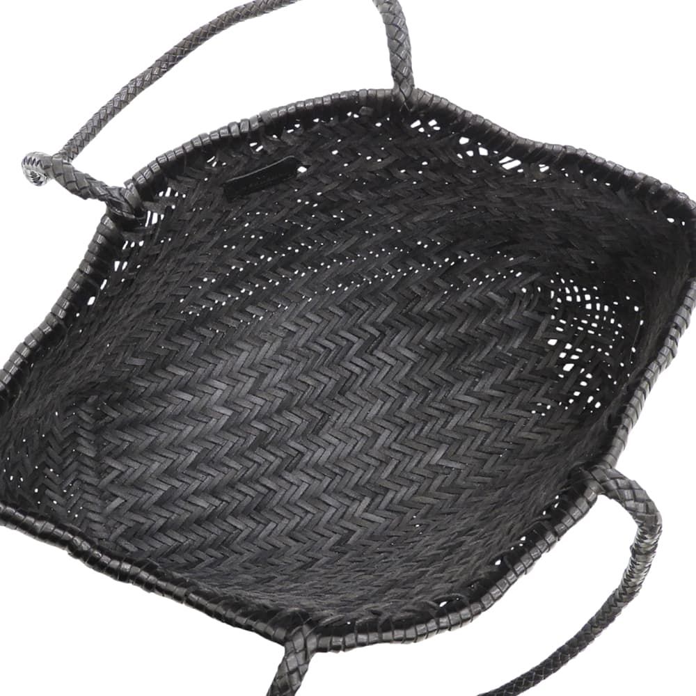 Max Mara Weekend Woven Leather Tote Bag Shoulder Braid Black — view 7