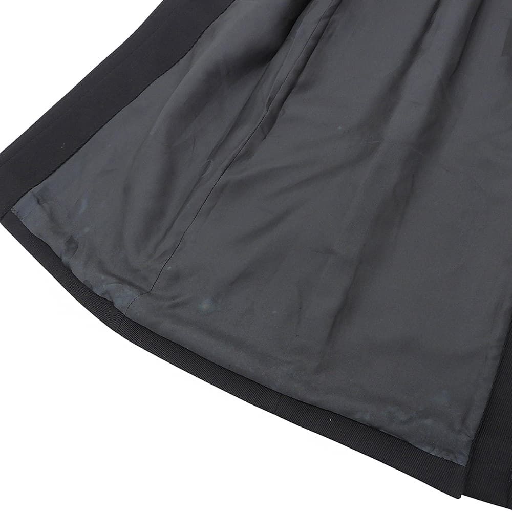 Dior John Galliano Lambskin Wool Paneled Long Coat Black 38 — view 4
