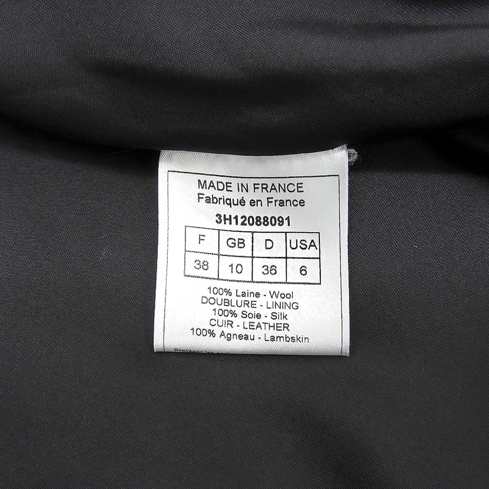 Dior John Galliano Lambskin Wool Paneled Long Coat Black 38 — view 8