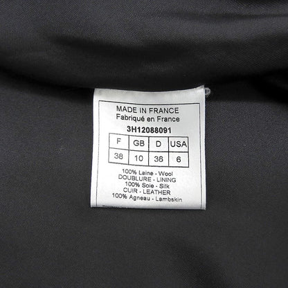 Dior John Galliano Lambskin Wool Paneled Long Coat Black 38 — view 8