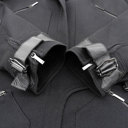 Dior John Galliano Lambskin Wool Paneled Long Coat Black 38 — view 5