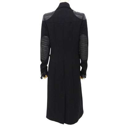 Dior John Galliano Lambskin Wool Paneled Long Coat Black 38 — view 2
