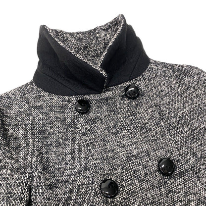 Max Mara Tweed Coat Double Button Mid Length Black White 36 — view 6