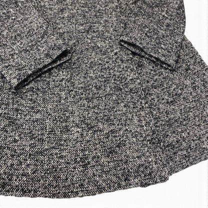 Max Mara Tweed Coat Double Button Mid Length Black White 36 — view 5